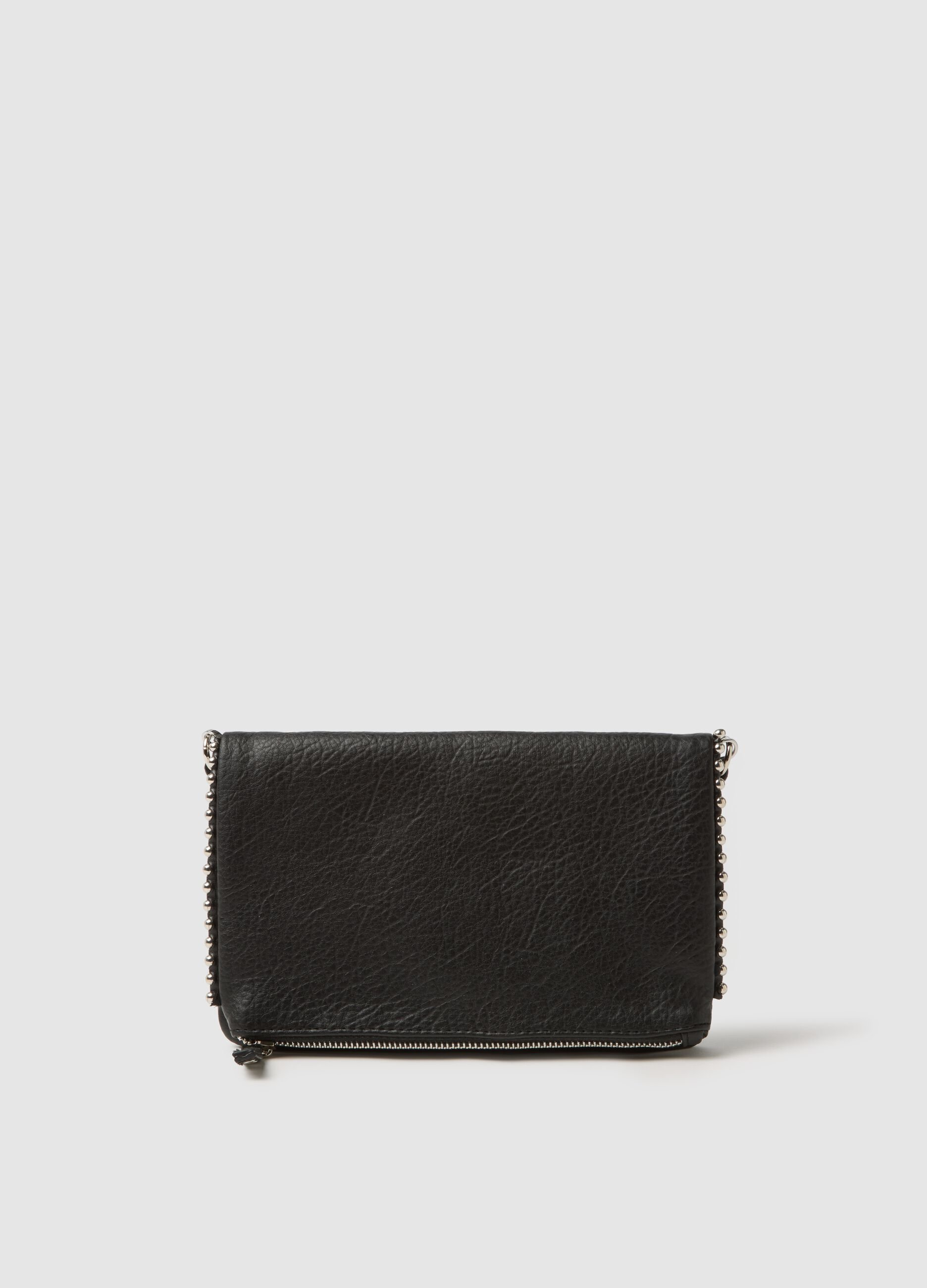 Black clutch with silver details