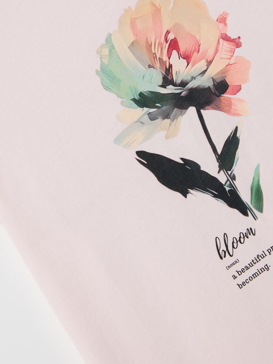 Curvy pink short-sleeved T-shirt in cotton_1