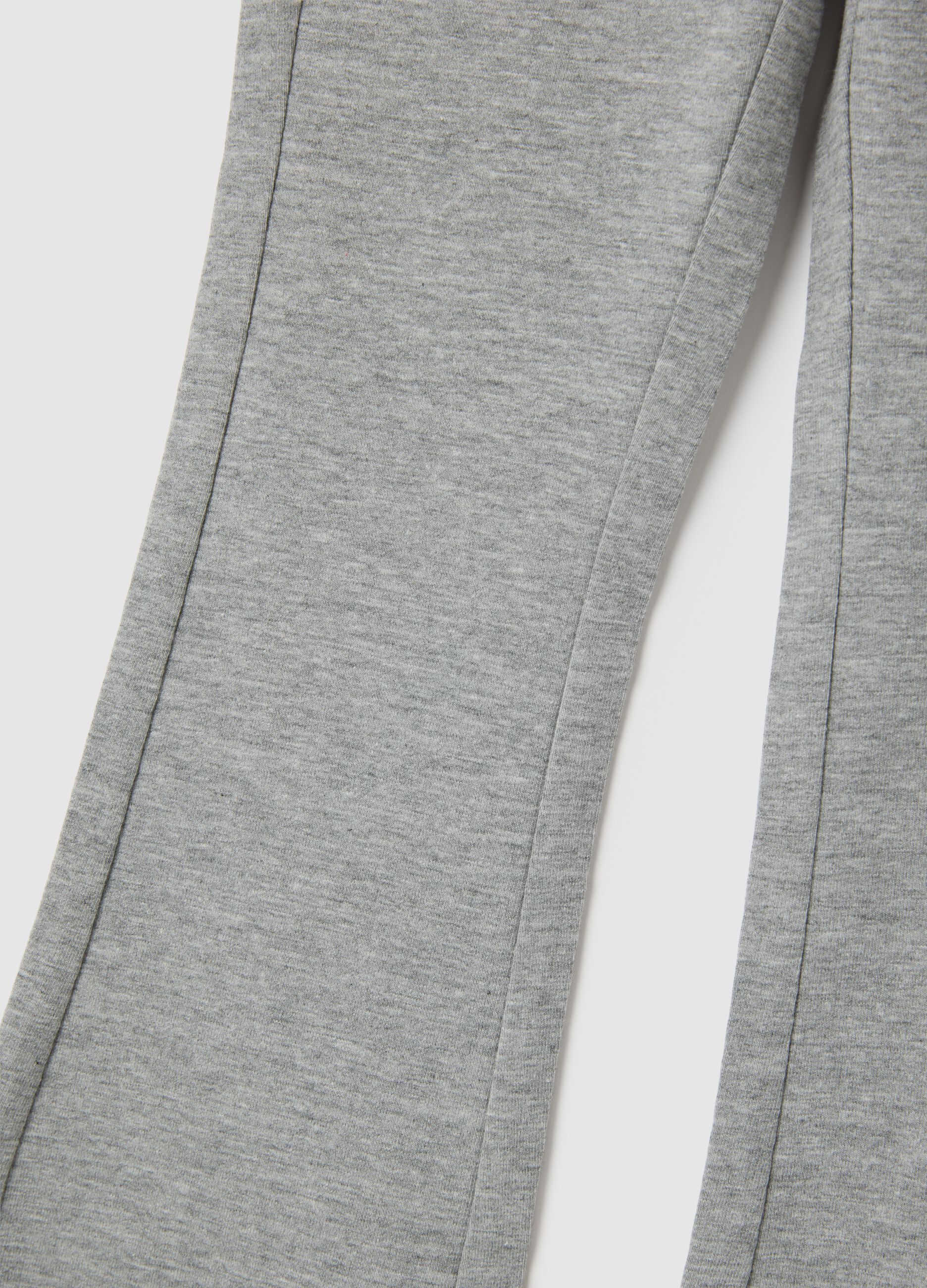 Girls' Grey Cotton Blend Flare Trousers