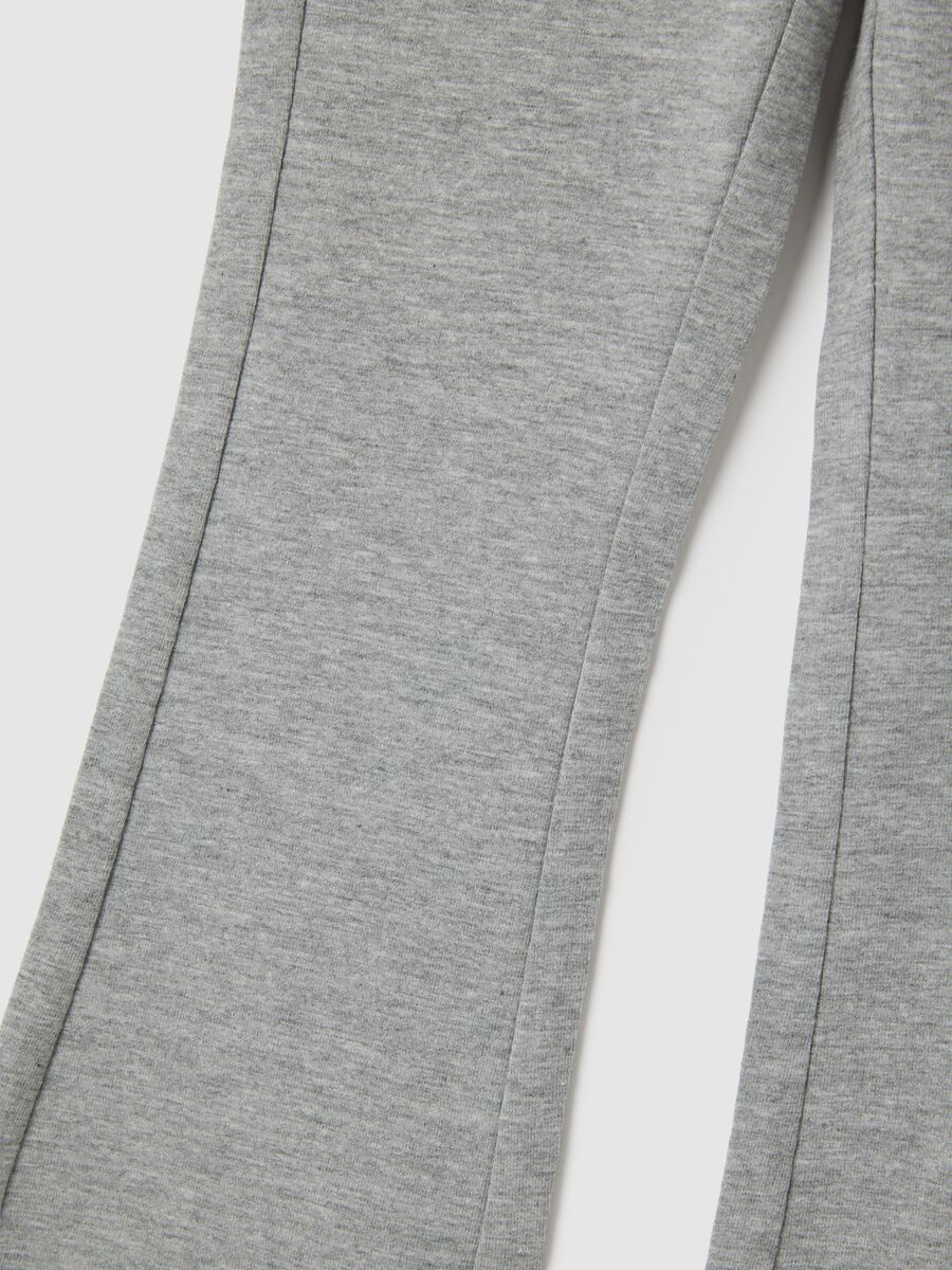Girls' Grey Cotton Blend Flare Trousers_3