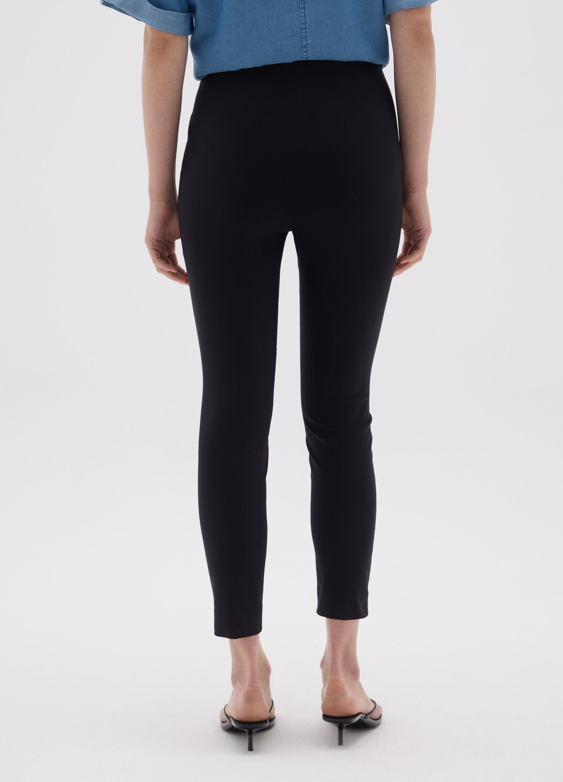 Women's Black Regular Fit Dress Trousers