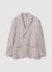 Slim Fit Beige Pure Linen Blazer_0