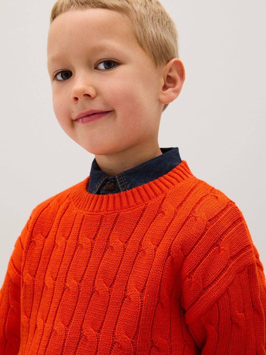 Child's orange pure cotton sweater regular fit_2