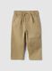 Beige stretch cotton cargo trousers for toddlers regular fit_0