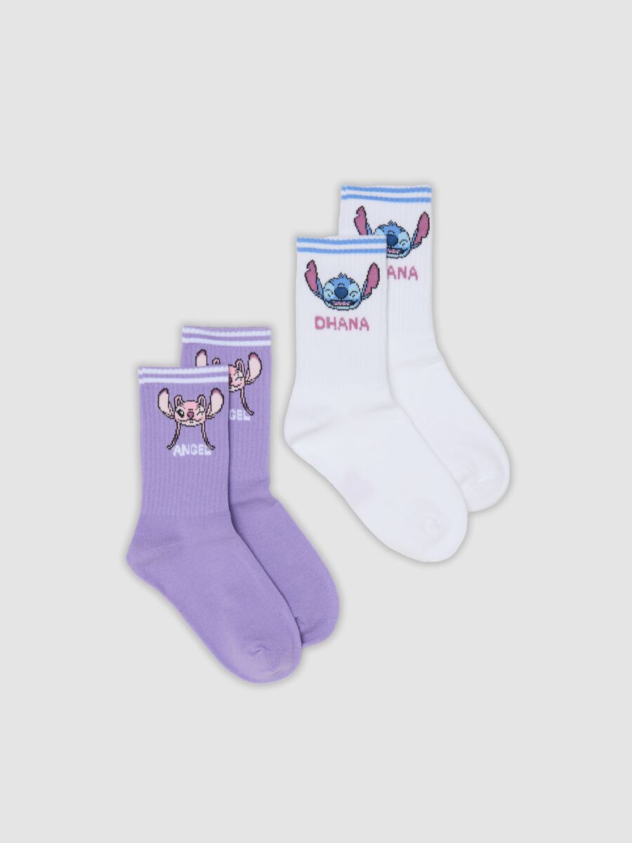 2-pack of multicolour midi socks in organic stretch cotton with Lilo & Stitch print_0