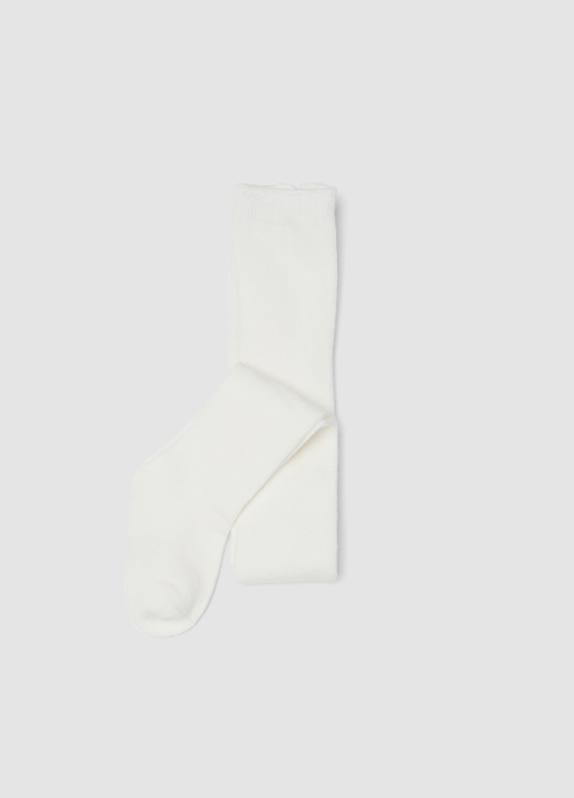 Collant bianco in tessuto elasticizzato
