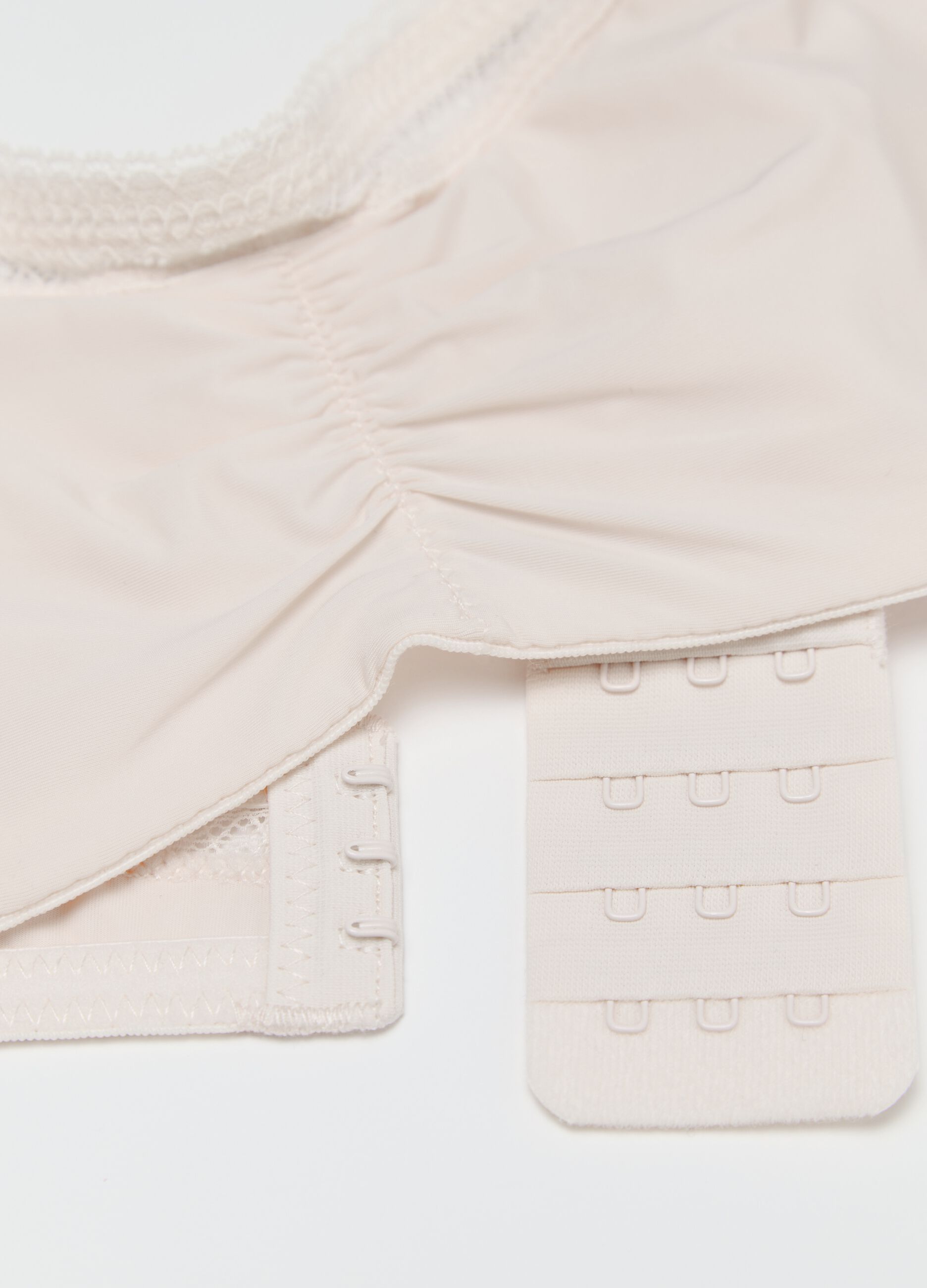 Microfibre bandeau bra with gathering