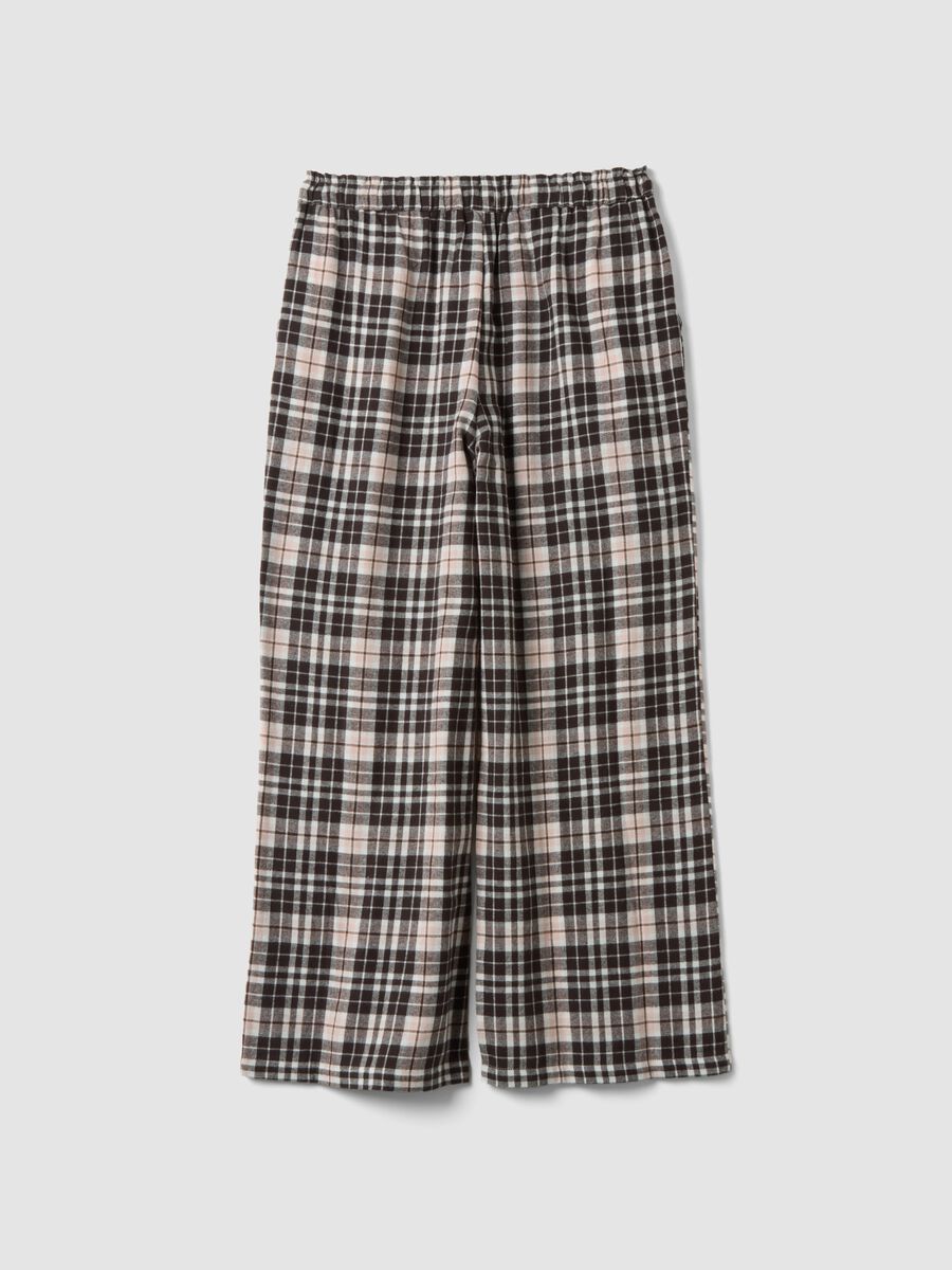 Brown checked organic pure cotton flannel pyjama trousers_2