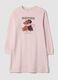 Pink organic cotton nightdress with crew neck_4