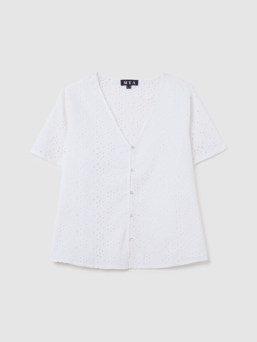 Camicia da donna in puro cotone bianca regular fit_0