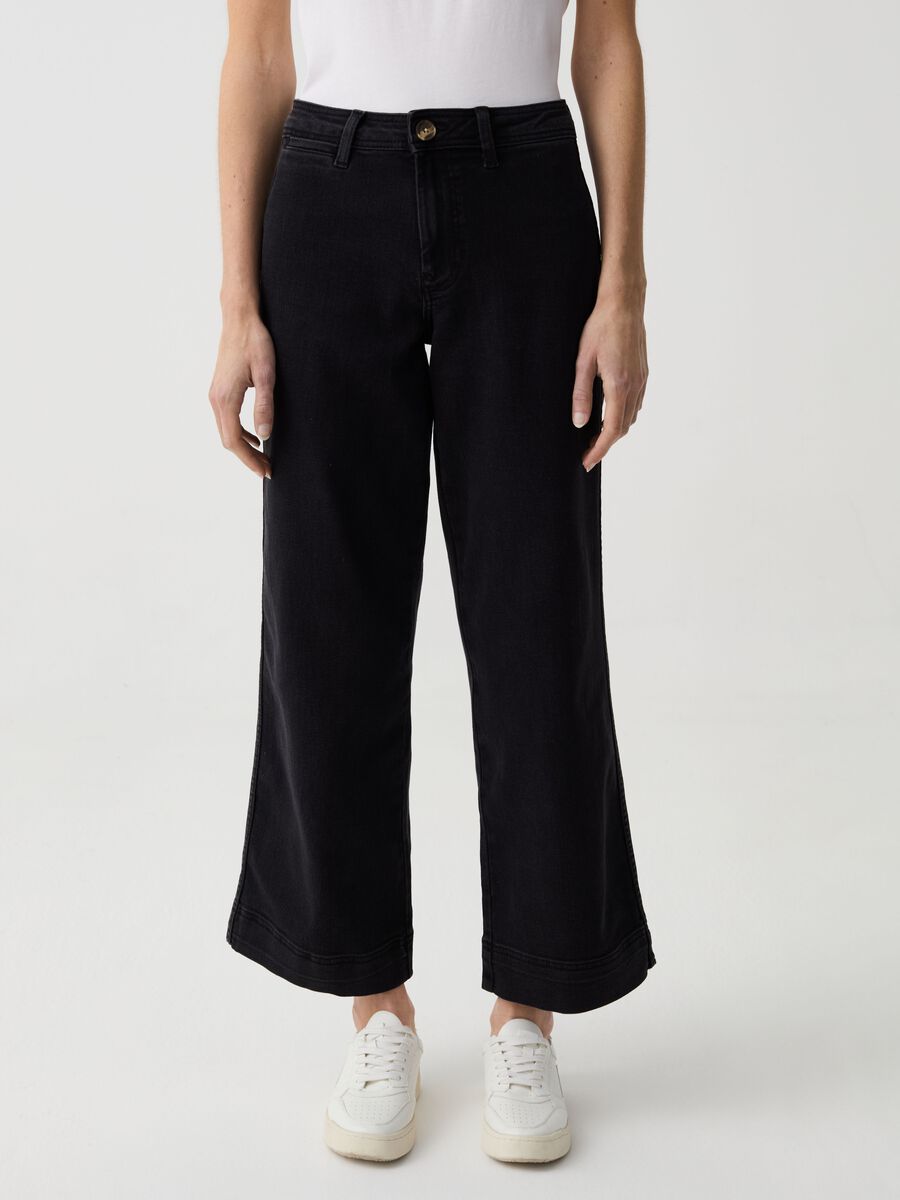 Jeans culotte wide leg cropped_2