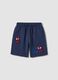 Boys' blue regular-fit 100% cotton shorts with Spider-Man_0