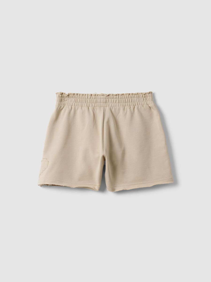 Shorts in puro cotone beige da ragazza relaxed fit_4