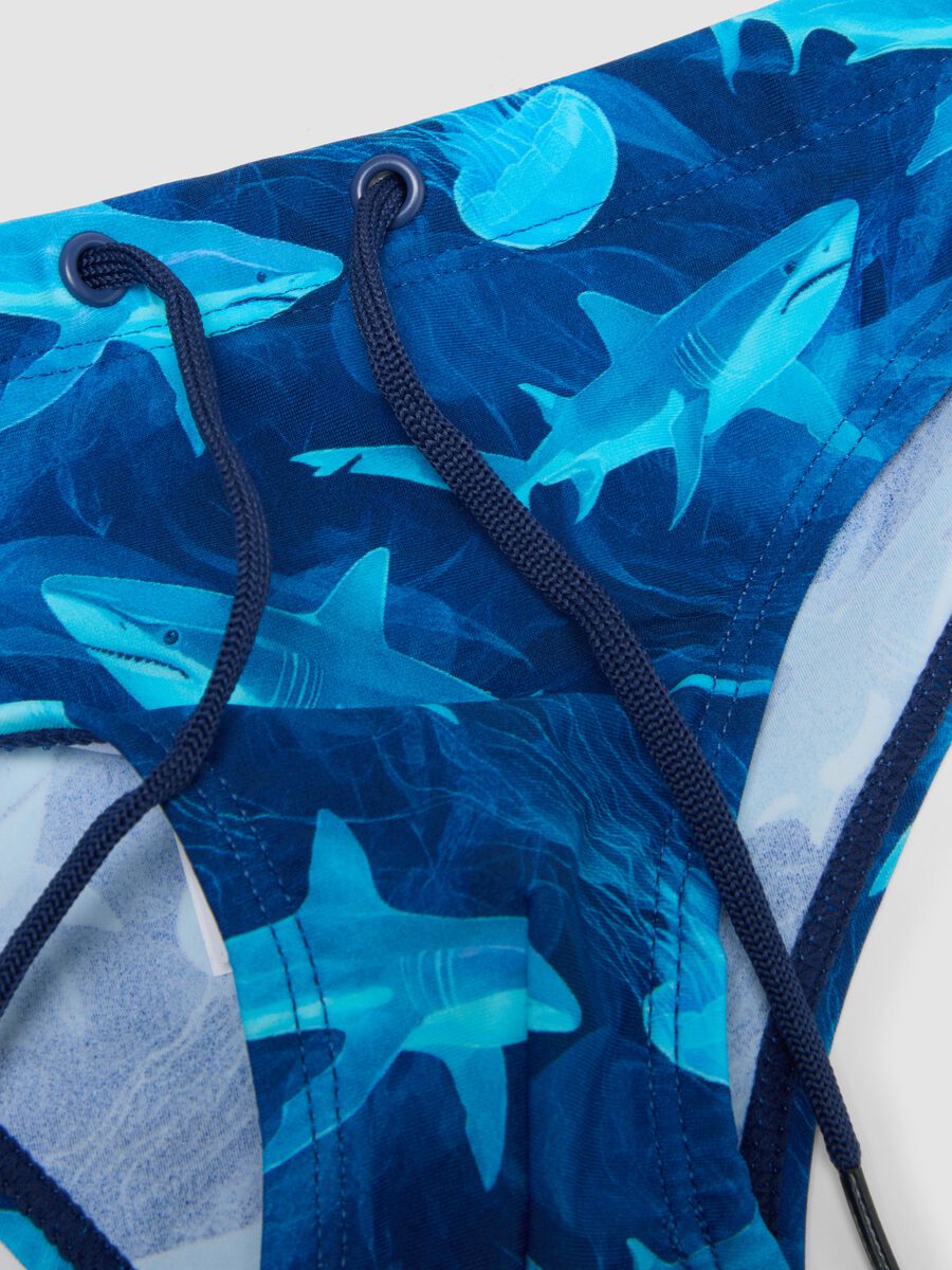 Blue stretch fabric swim briefs_2