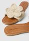 Beige Sandals with White Floral Detail_2