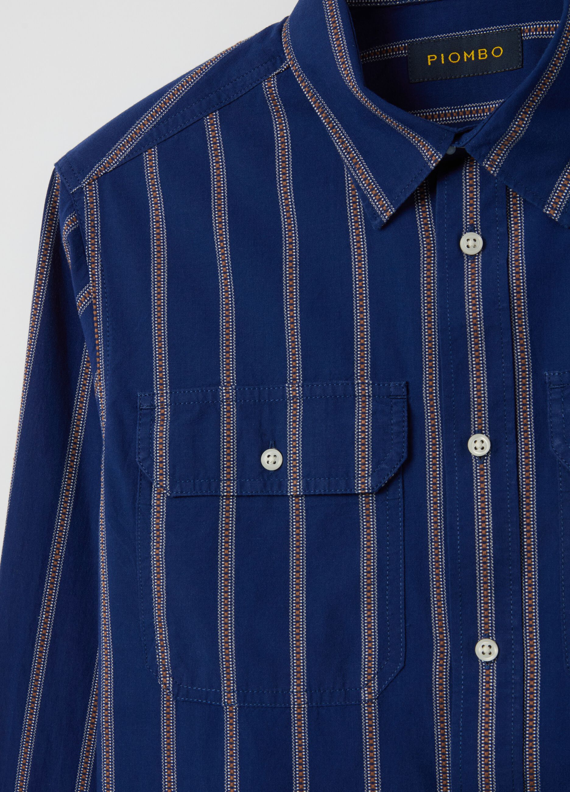 Striped regular-fit shirt with pockets