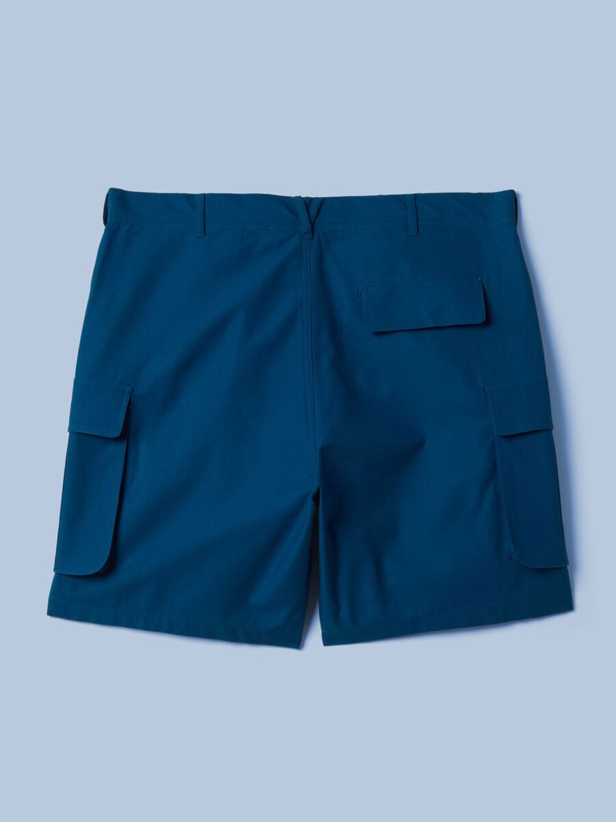 ALTAVIA SAILING blue pure cotton cargo Bermuda shorts_5