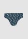 Blue stretch swim briefs with skull print_1