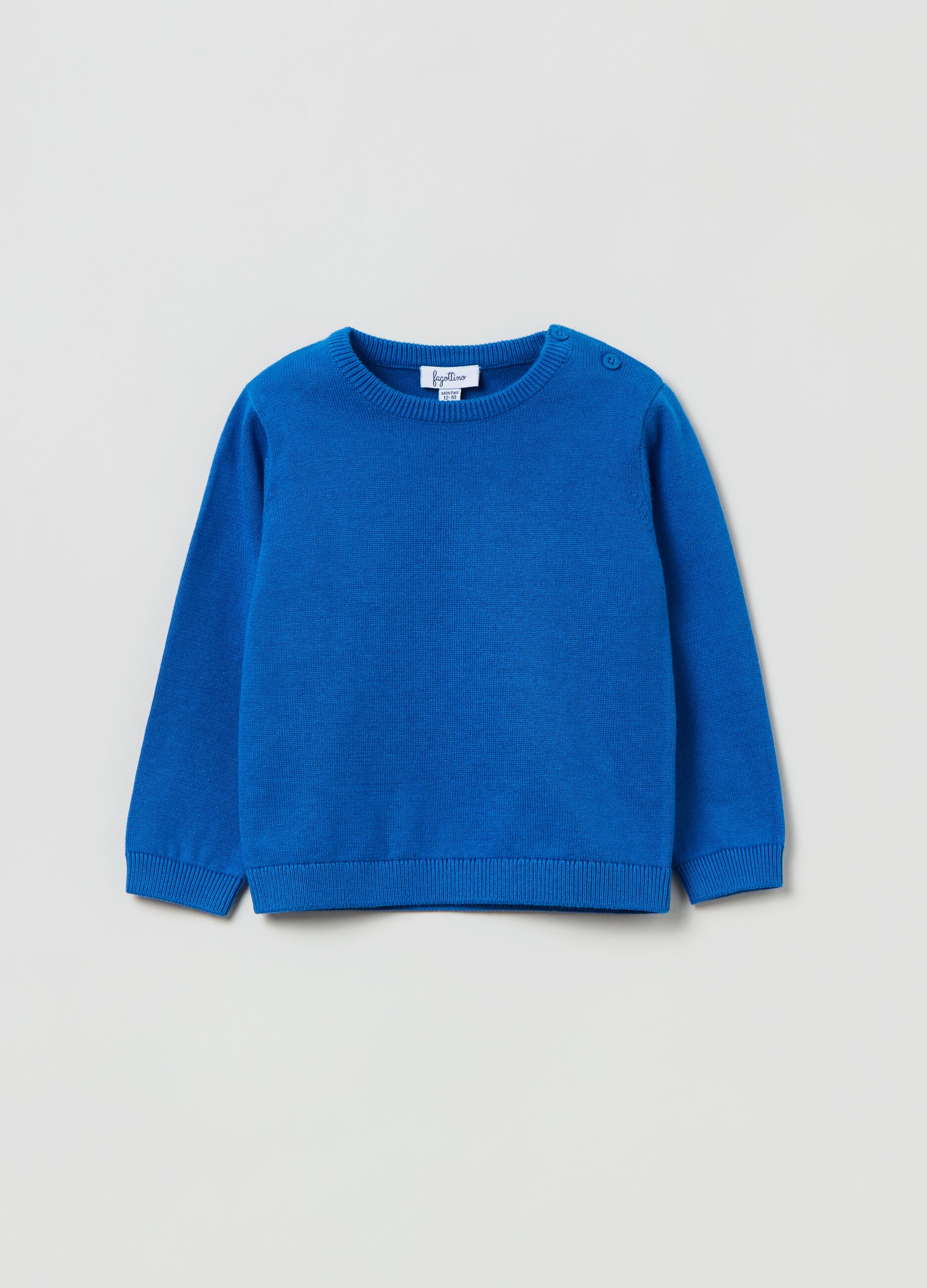 Pullover in cotone tinta unita_0