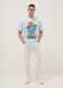 Regular fit sky blue pure cotton T-shirt with Squidward print_1