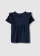 Girls&rsquo; blue pure cotton regular-fit T-shirt with frills_1