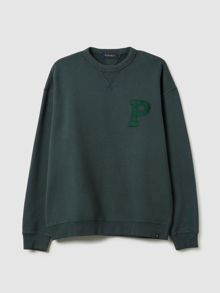 Felpa in puro cotone verde regular fit_4