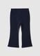 Girls' blue cotton blend stretch slim fit leggings_1