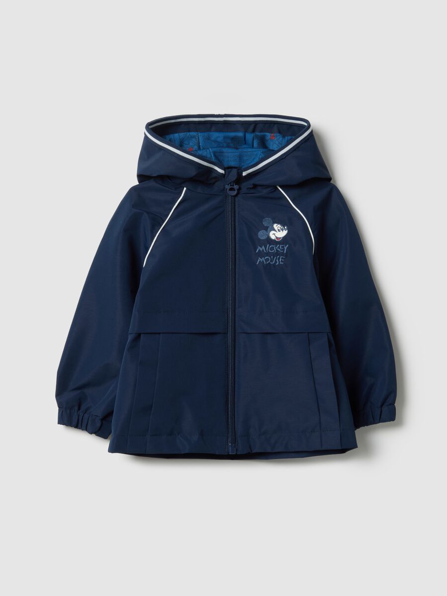 Blue regular fit children's jacket with hood and zip_0