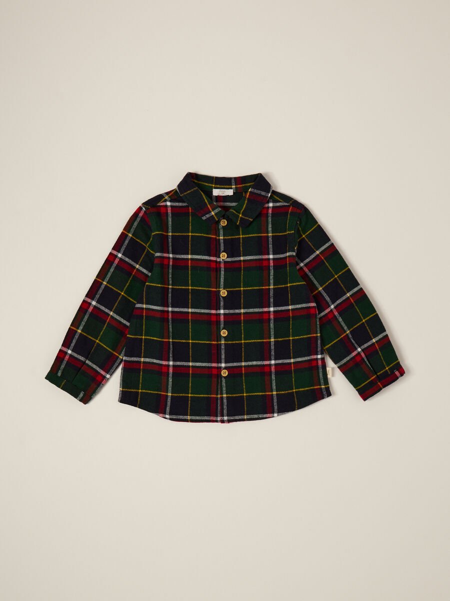 Multicolour cotton checked shirt_0