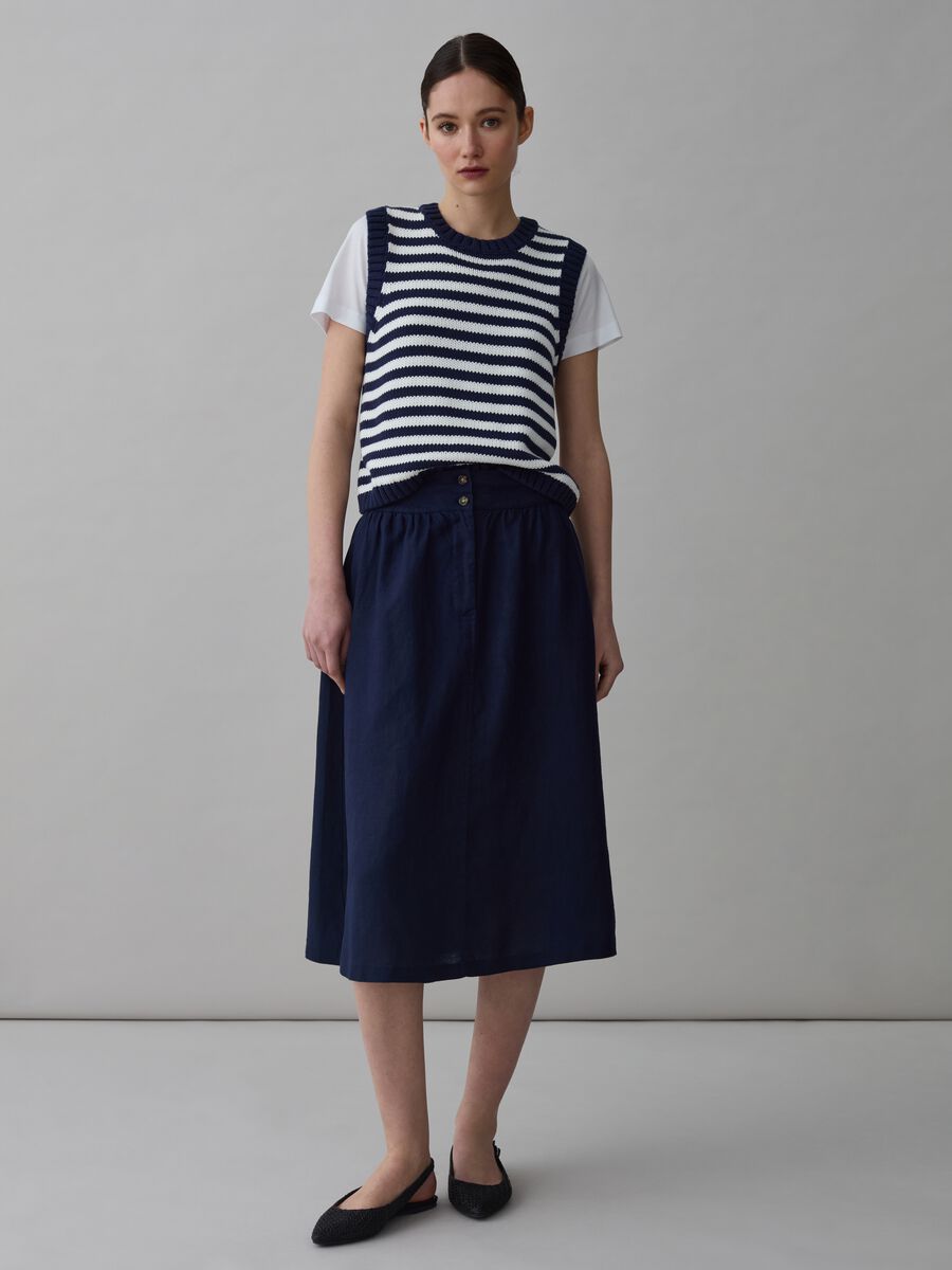 Midi skirt in linen_0