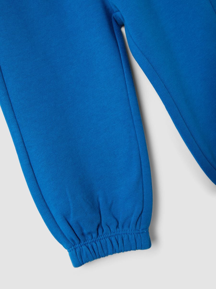 Pantaloni jogger blu in puro cotone organico_3