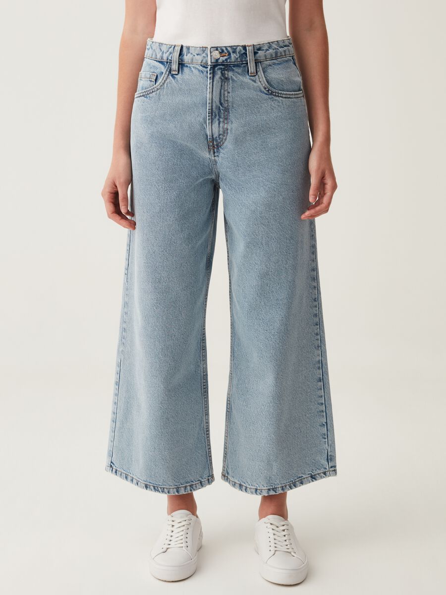 Jeans wide leg acid wash_1