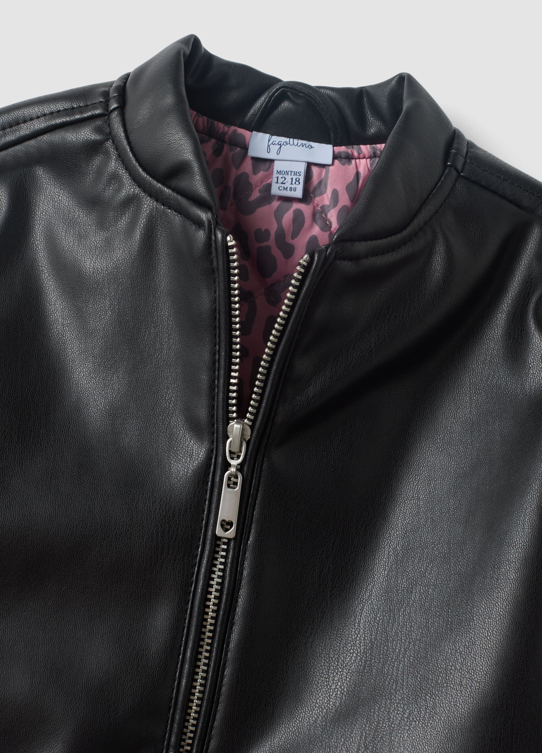 Black padded zip-up jacket for girls