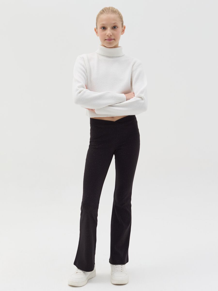 Leggings flare fit con lurex_1