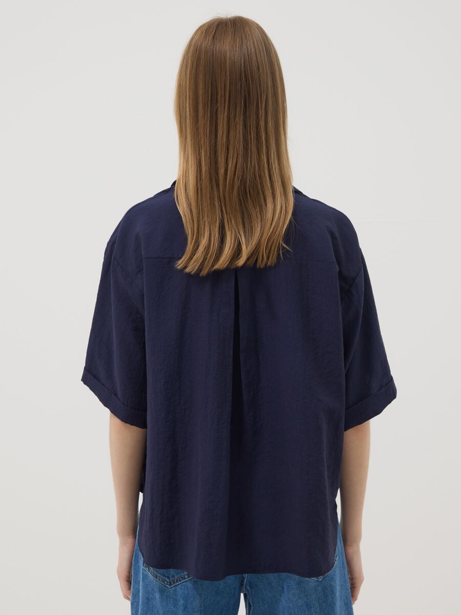 Blue viscose-blend shirt_3