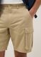 Beige cotton cargo Bermuda shorts, regular fit_3