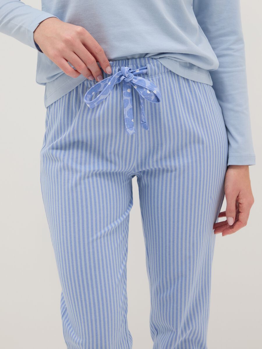 Blue striped pyjamas in pure cotton regular fit_3
