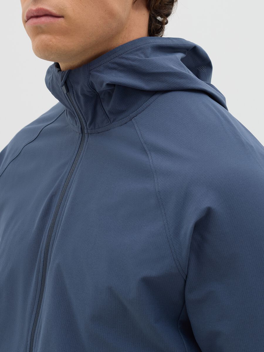 Full-zip sweatshirt in technical fabric with hood_3