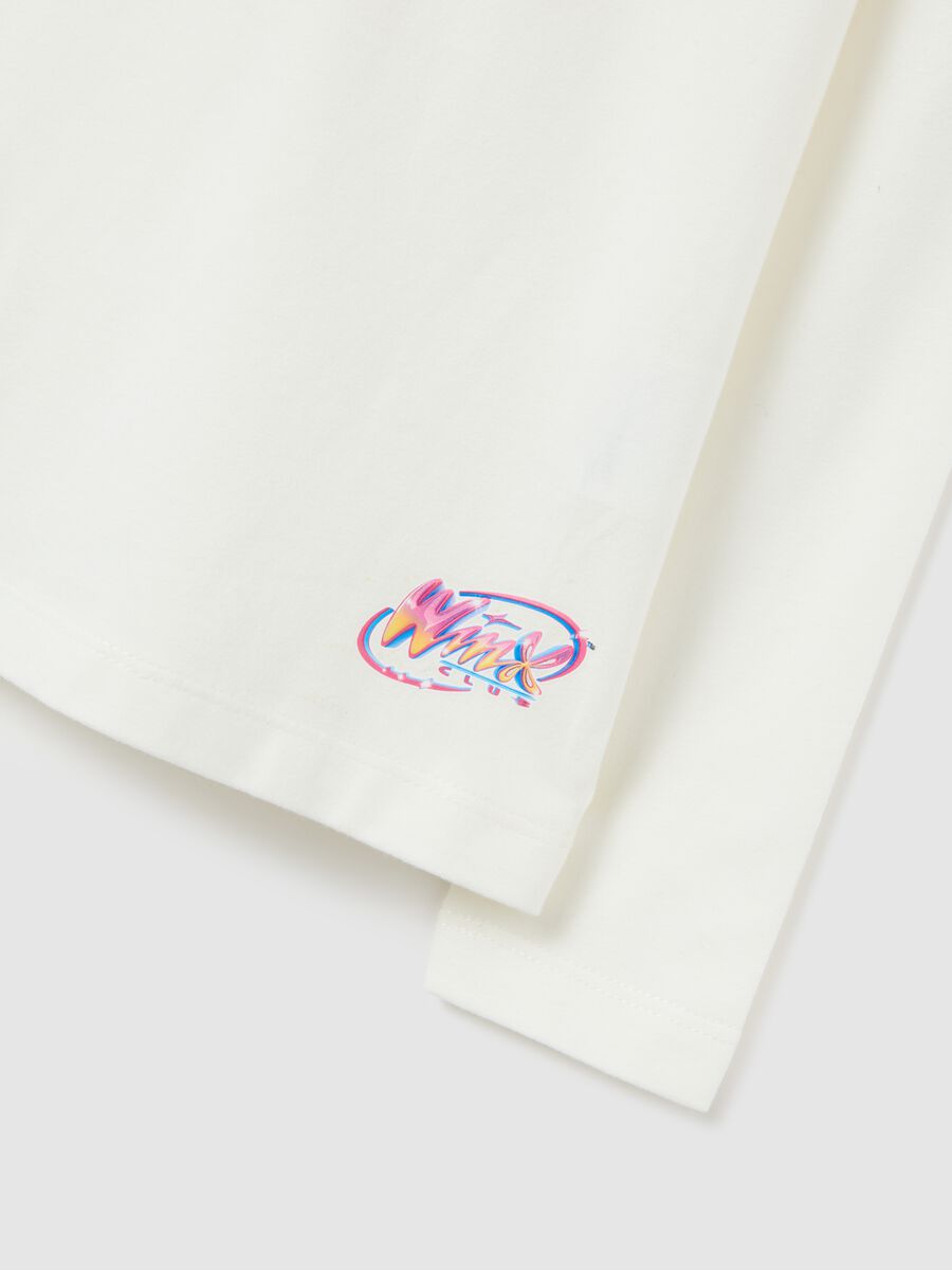 Girl's white stretch cotton T-shirt, regular fit_2