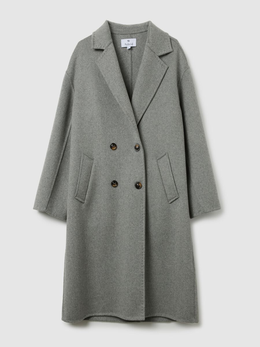 Grey wool-blend coat regular fit with buttons_4