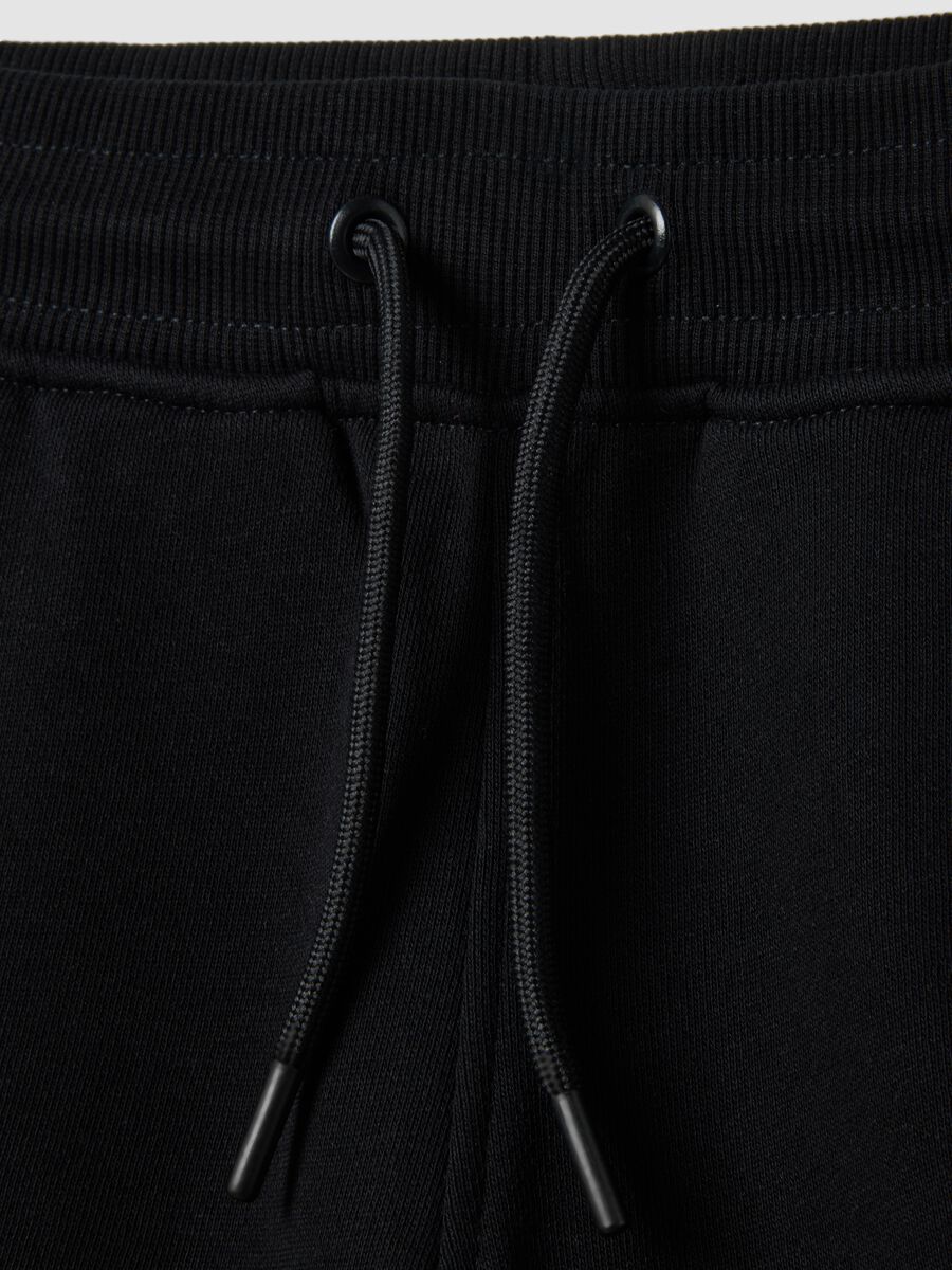 Shorts in puro cotone nero da bambina regular fit_2