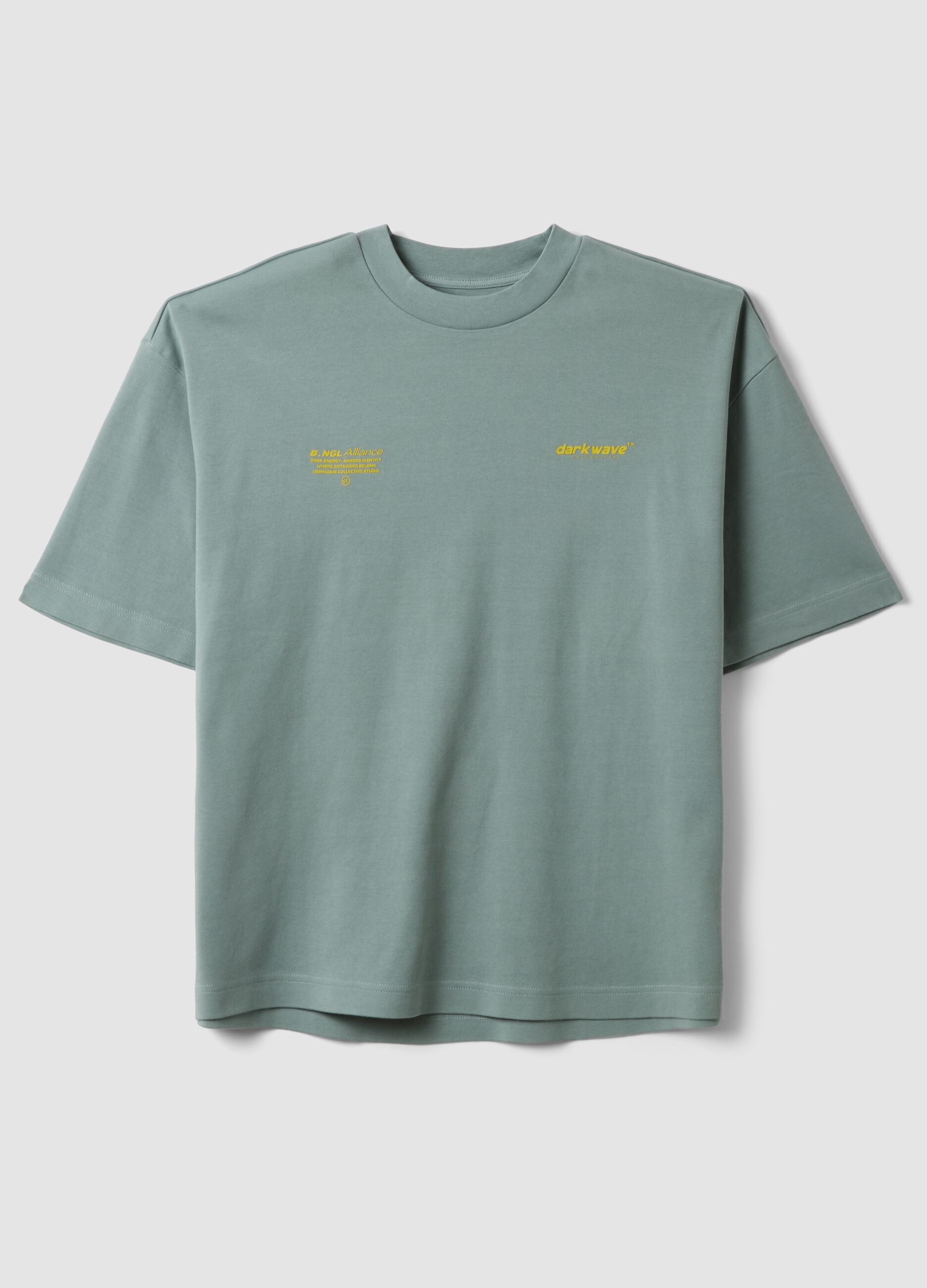 Brown cropped pure cotton T-shirt with boxy fit print