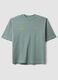 Brown cropped pure cotton T-shirt with boxy fit print_0