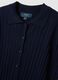 Slim Fit Ribbed Blue Cardigan with Polo Collar_5