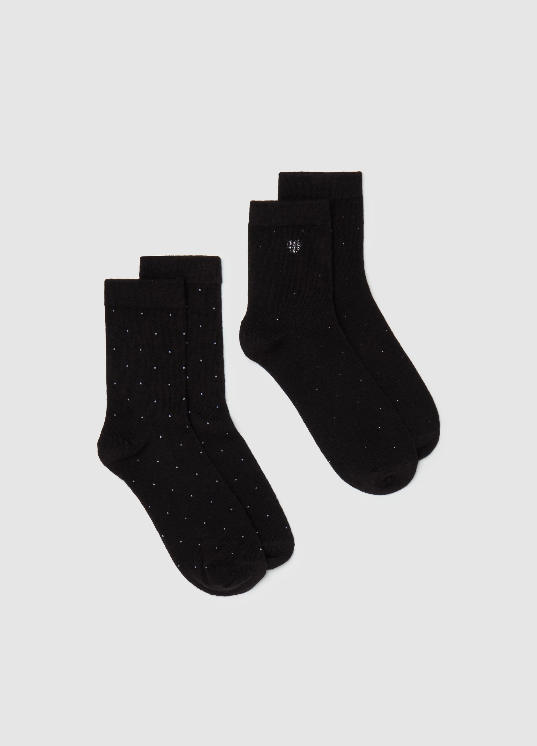 Two-pack short socks with micro polka dots