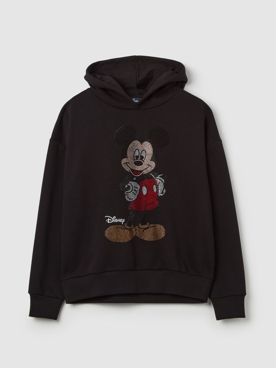 Sweatshirt with hood and Mickey Mouse in diamantés_4