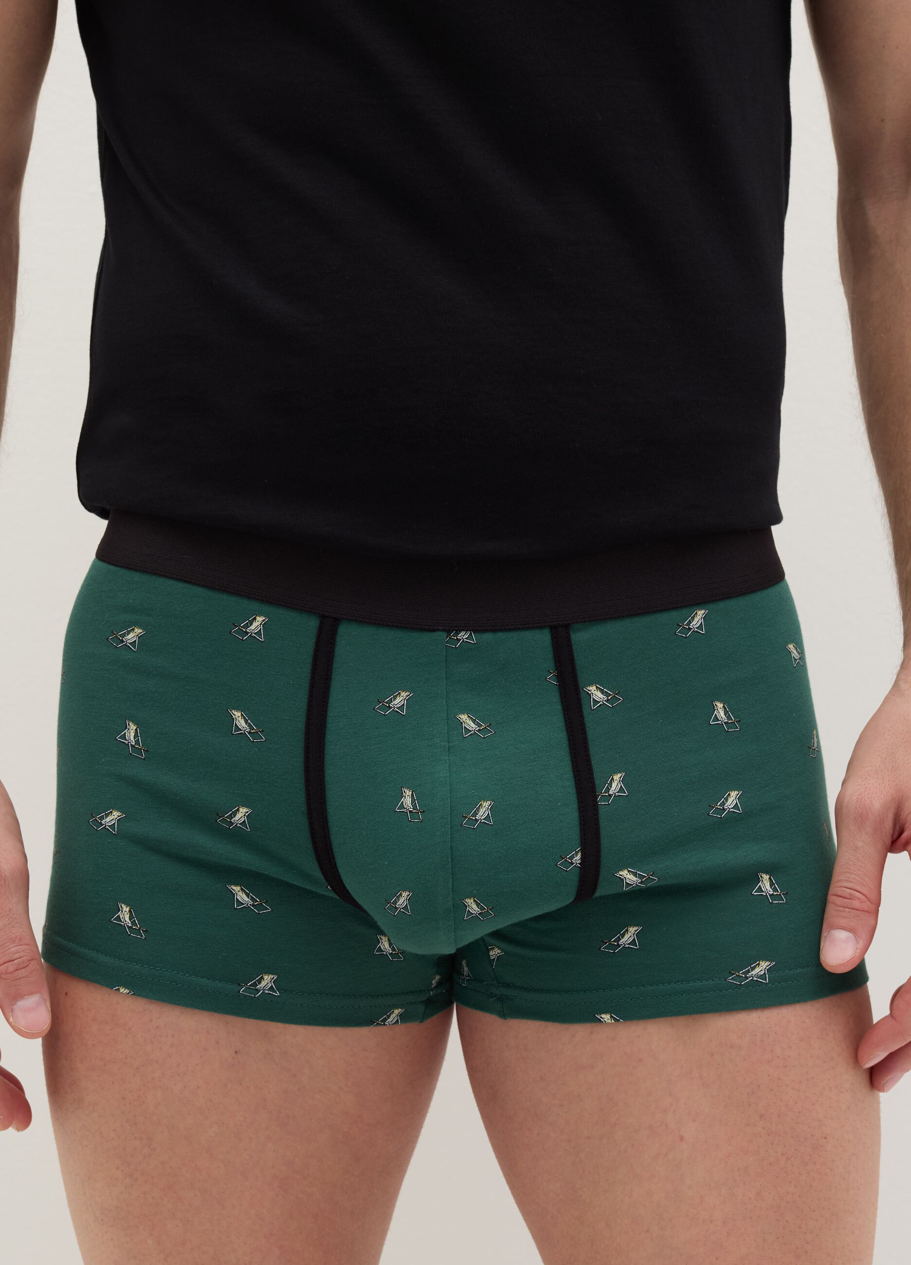 Three-pack boxers in stretch cotton with print