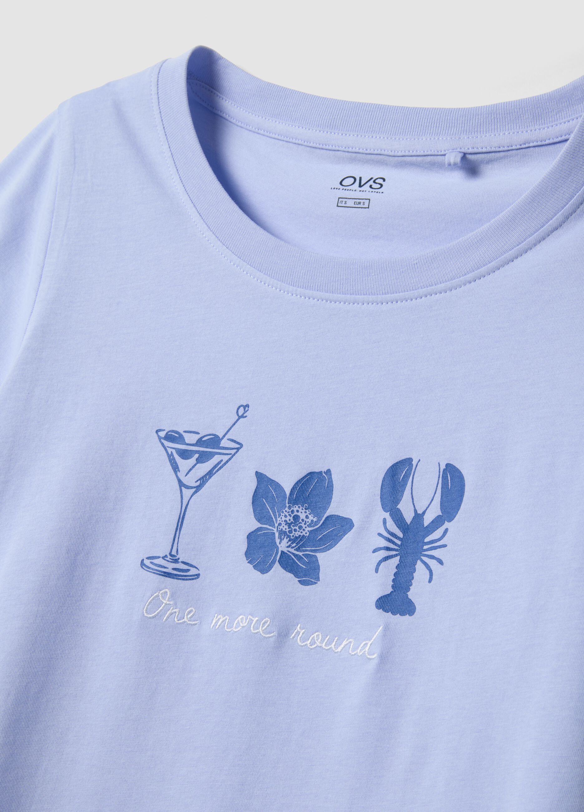 Multicolour pure cotton short pyjamas, regular fit, with prints