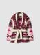 Girls&rsquo; multicolour jacquard cardigan with deep V-neck_3