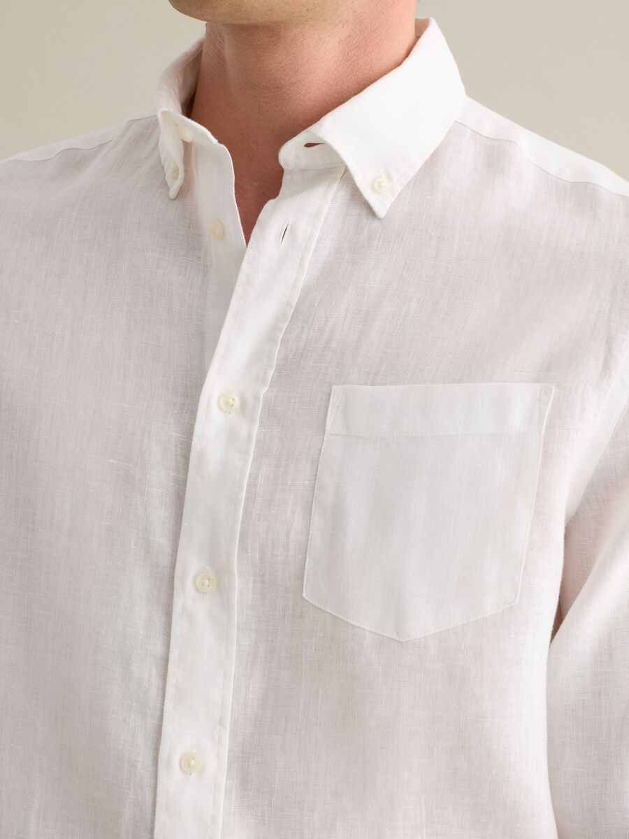 White Pure Linen Piombo Shirt_2